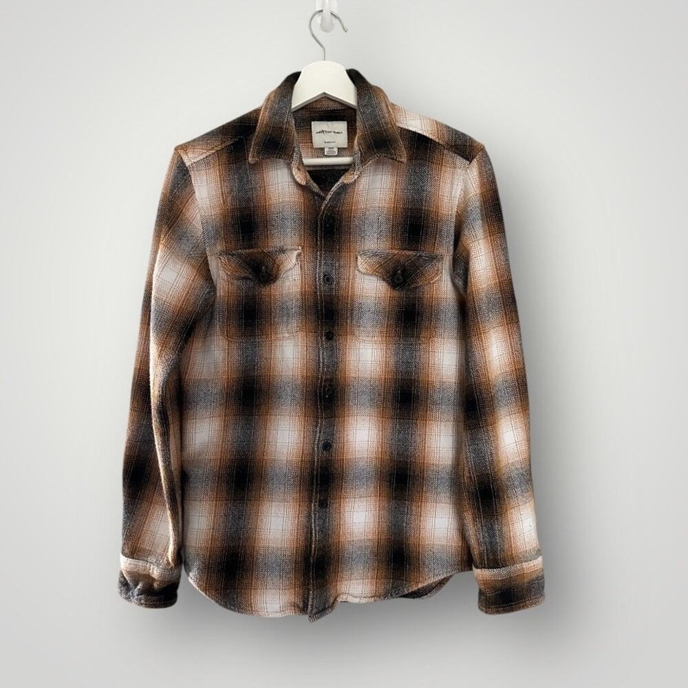 American Eagle Flannel Black and Orange Flannel size Small